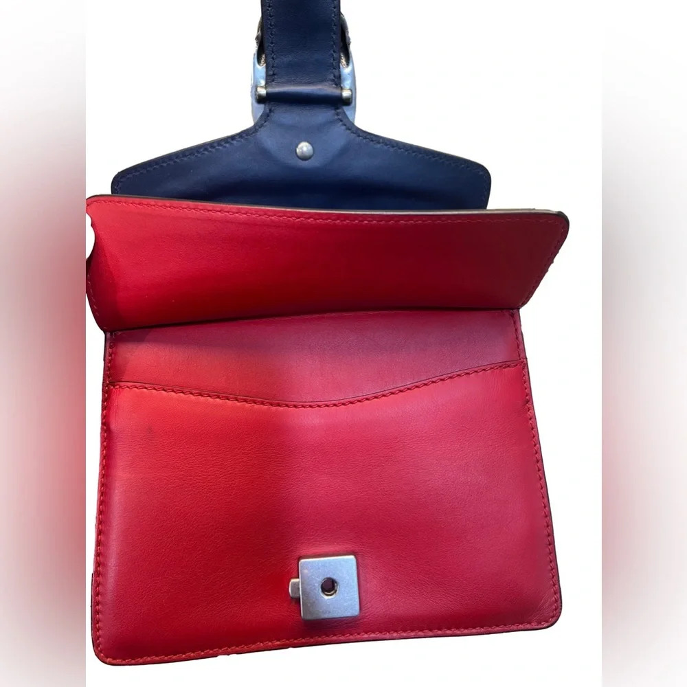 GUCCI Calfskin Crystal Snake Embroidered Dionysus Shoulder Bag White Red Blue - Picture 10 of 16